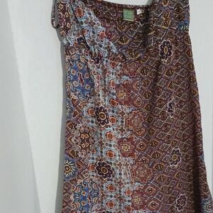 Women's Multicolor Bandeau Boho Sleeveless Pullover Dress Size XL